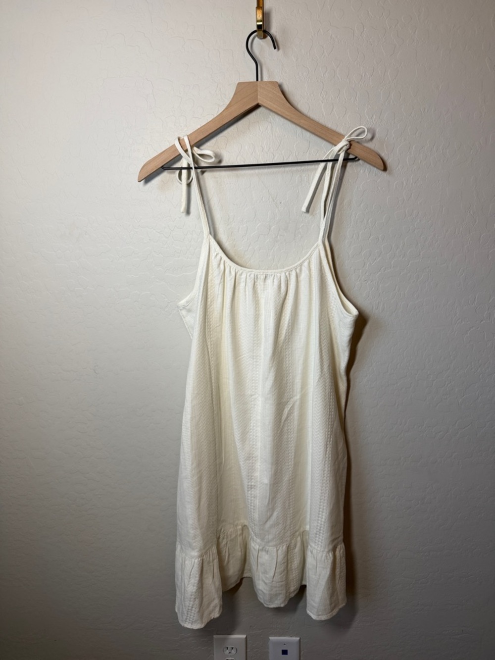 Madewell Lightestspun Tie-Strap Ruffle-Hem Cover-Up Dress Size M - Picture 6 of 6